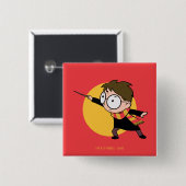 Sketchbook HARRY POTTER™ Casting Spell Vierkante Button 5,1 Cm (Voorkant /achterkant)