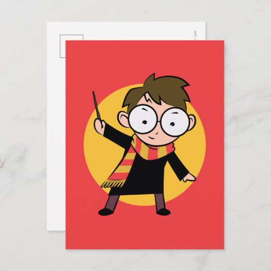 Sketchbook HARRY POTTER™ Raising Wand Uitnodiging Briefkaart (Voorkant / Achterkant)