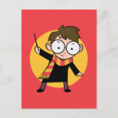 Sketchbook HARRY POTTER™ Raising Wand Uitnodiging Briefkaart (Voorkant)