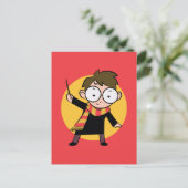 Sketchbook HARRY POTTER™ Raising Wand Uitnodiging Briefkaart (Staand voorkant)