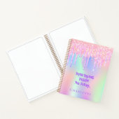 Sketchbook holografisch roze inspirerend quote notitieboek (Binnen)