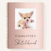 Sketchbook hond huisdier foto roos goud notitieboek (Voorkant)