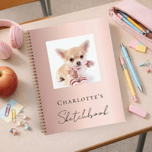 Sketchbook hond huisdier foto roos goud notitieboek
