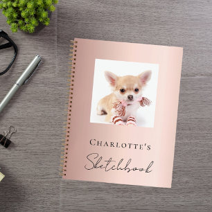 Sketchbook hond huisdier foto roos goud notitieboek