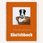 Sketchbook hond huisdier fotoscript verbrand sinaa notitieboek (Voorkant)