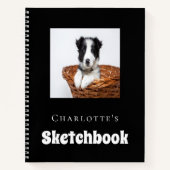 Sketchbook hond huisdier fotoscript zwart wit notitieboek (Voorkant)