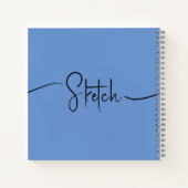 Sketchbook Jouw naam Script Blauwgroen Blauw Notitieboek (Achterkant)