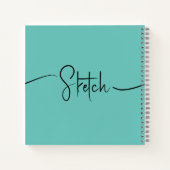 Sketchbook Jouw naam Script Blauwgroen Blauw Notitieboek (Achterkant)