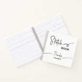 Sketchbook Jouw naam Script Blauwgroen Blauw Notitieboek (Binnen)