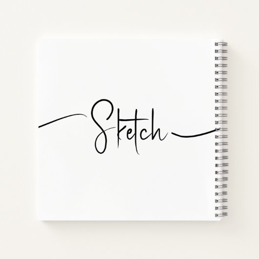 Sketchbook Jouw naam Script Blauwgroen Blauw Notitieboek (Achterkant)