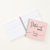 Sketchbook Jouw naam Script Blauwgroen Blauw Notitieboek (Binnen)