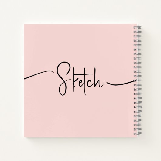 Sketchbook Jouw naam Script Blauwgroen Blauw Notitieboek (Achterkant)