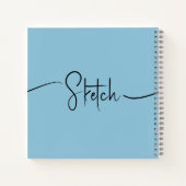 Sketchbook Jouw naam Script Blauwgroen Blauw Notitieboek (Achterkant)