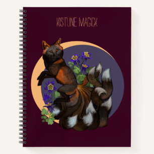 Sketchbook Kitsune and Columbine Flowers Notitieboek