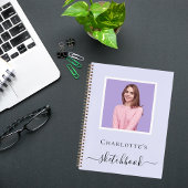 Sketchbook lavendel violet foto typografie notitieboek