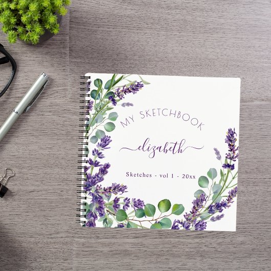 Sketchbook lavender eucalyptus greenery floral notitieboek