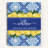 Sketchbook Lemon Blue Tegel Monogram Notitieboek (Voorkant)