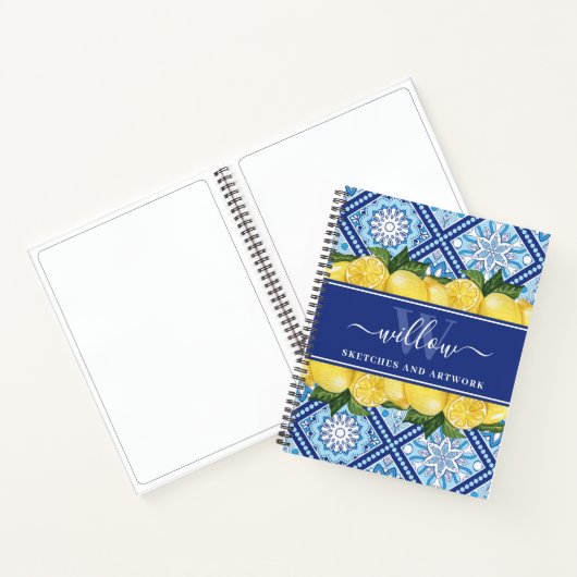 Sketchbook Lemon Blue Tegel Monogram Notitieboek (Binnen)
