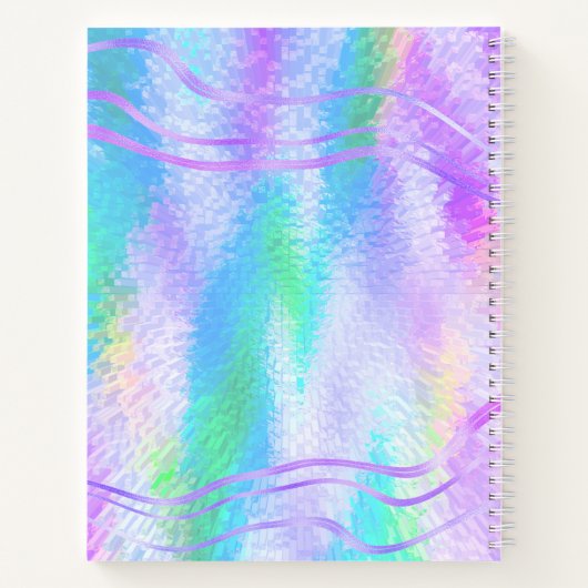 Sketchbook Paarse Iridescent Holographic Name Notitieboek (Achterkant)