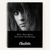 Sketchbook photo black white quote notitieboek (Voorkant)