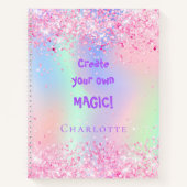 Sketchbook pink holographic inspirational quote notitieboek (Voorkant)