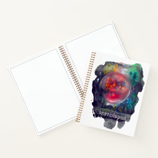 Sketchbook Red Planet Space Modern Notitieboek (Binnen)