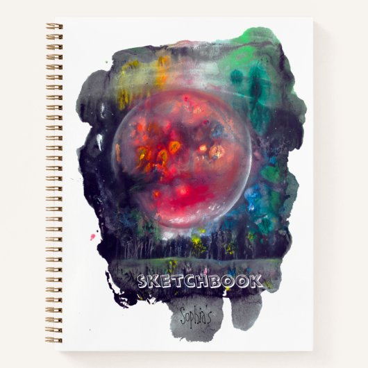 Sketchbook Red Planet Space Modern Notitieboek (Voorkant)