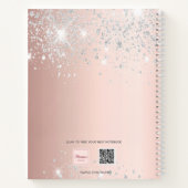 Sketchbook roos Gold Silver Sparkles naam Notitieboek (Achterkant)
