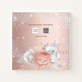 Sketchbook roos gouden bloemen zilveren sparkles notitieboek (Achterkant)