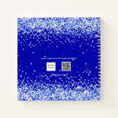 Sketchbook royal blue glitter name script notitieboek (Achterkant)