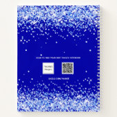Sketchbook royal blue glitter name script notitieboek (Achterkant)