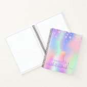 Sketchbook unicorn diamant roze irdescent name notitieboek (Binnen)