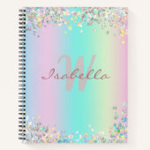Sketchbook Unicorn Holographic Glitter Notitieboek (Voorkant)
