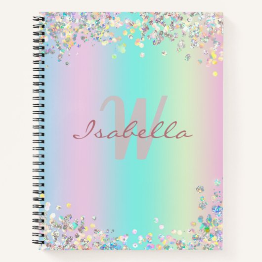 Sketchbook Unicorn Holographic Glitter Notitieboek (Voorkant)