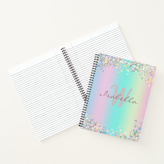 Sketchbook Unicorn Holographic Glitter Notitieboek (Binnen)