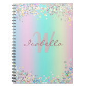 Sketchbook Unicorn Holographic Glitter Notitieboek (Voorkant)