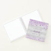 Sketchbook violet zilveren glitter-naamscript notitieboek (Binnen)