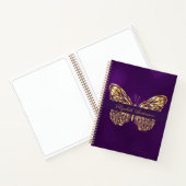 Sketchbook vlinder paarse gouden elegante naam notitieboek (Binnen)