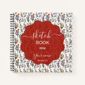 Sketchbook with Luxurious Floral Designs and Custo Notitieboek (Voorkant)