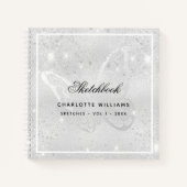 Sketchbook zilveren vlinder notitieboek (Voorkant)