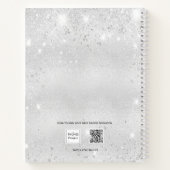 Sketchbook zilverroze floralen notitieboek (Achterkant)