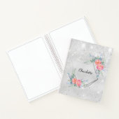 Sketchbook zilverroze floralen notitieboek (Binnen)