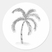 Sketched Black and White Classic Round Sticker (Voorkant)