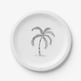 Sketched Black and White Paper Plates Papieren Bordje