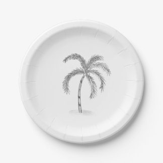Sketched Black and White Paper Plates Papieren Bordje