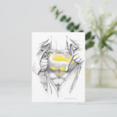 Sketched Chest Superman Logo Briefkaart (Staand voorkant)