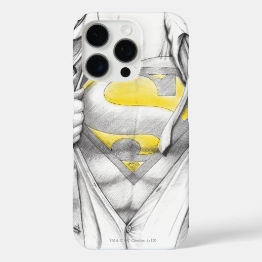 Sketched Chest Superman Logo Case-Mate iPhone Case (Achterkant)