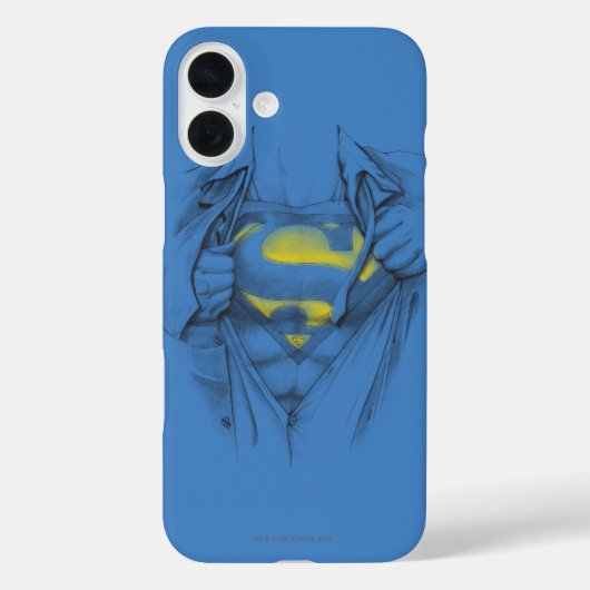 Sketched Chest Superman Logo Case-Mate iPhone Case (Achterkant)