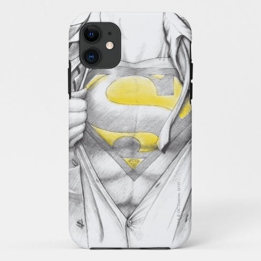 Sketched Chest Superman Logo Case-Mate iPhone Case (Achterkant)