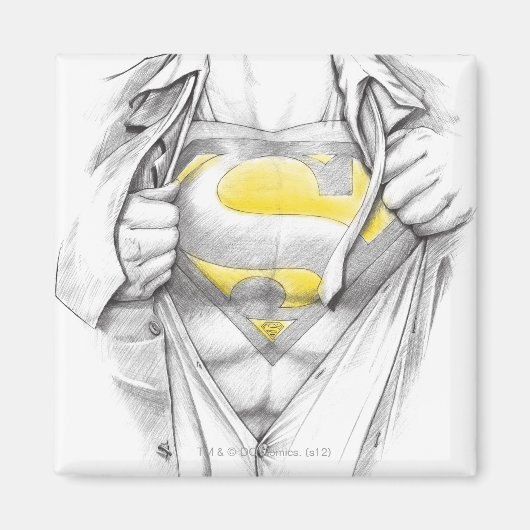 Sketched Chest Superman Logo Magneet (Voorkant)